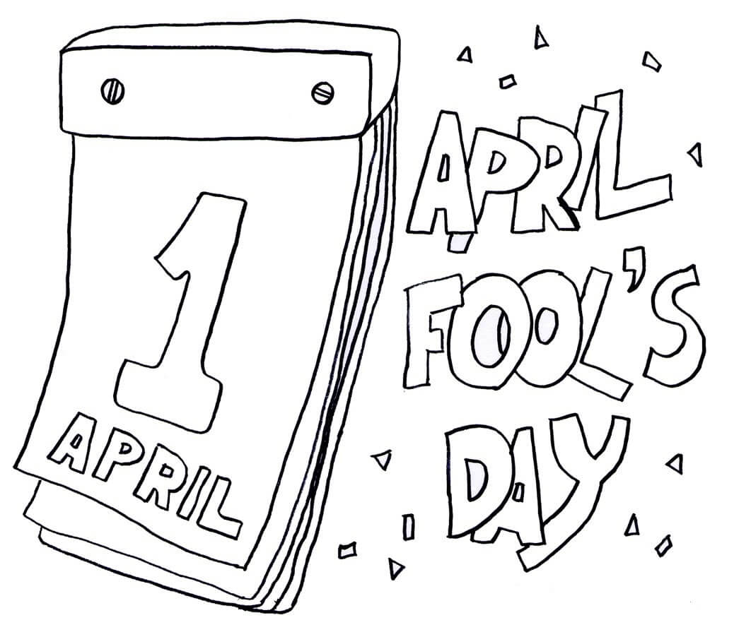 Online coloring book: Coloring page calendar April 1